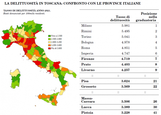 La mappa della delittuosità